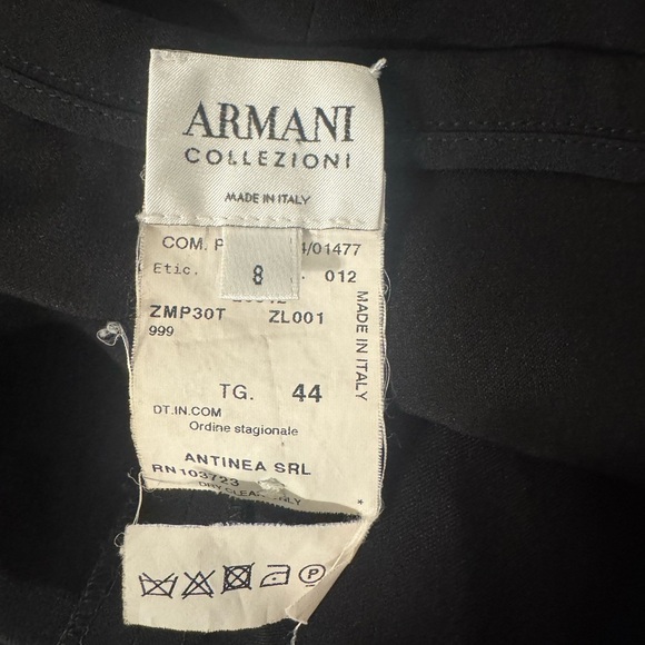 Armani Collezioni Silk Blend Wide Leg Pants Side Zip Light Weight Dressy Size 8 - Picture 8 of 9